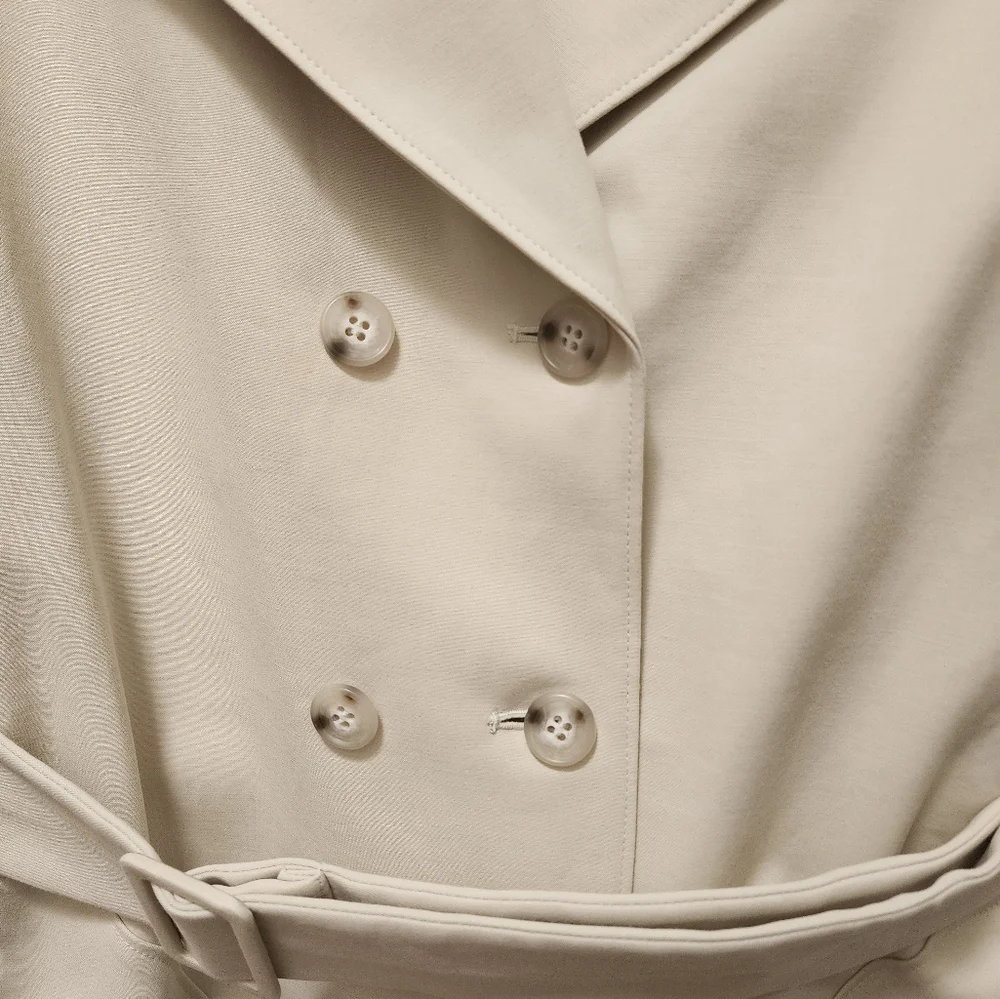 Nordstrom Collection Cotton Belted Trench Coat , Medium - Picture 3 of 7